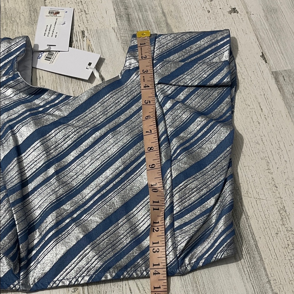 Koch Cecilia Top in Metallic Chambray Stripe  Size XS.  NWT - Picture 6 of 9